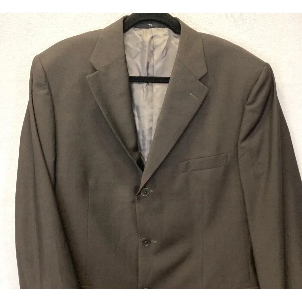 Valentino Wool Mohair‎ Blazer Mens Size 44 Sport Coat Brown Suit Jacket Formal